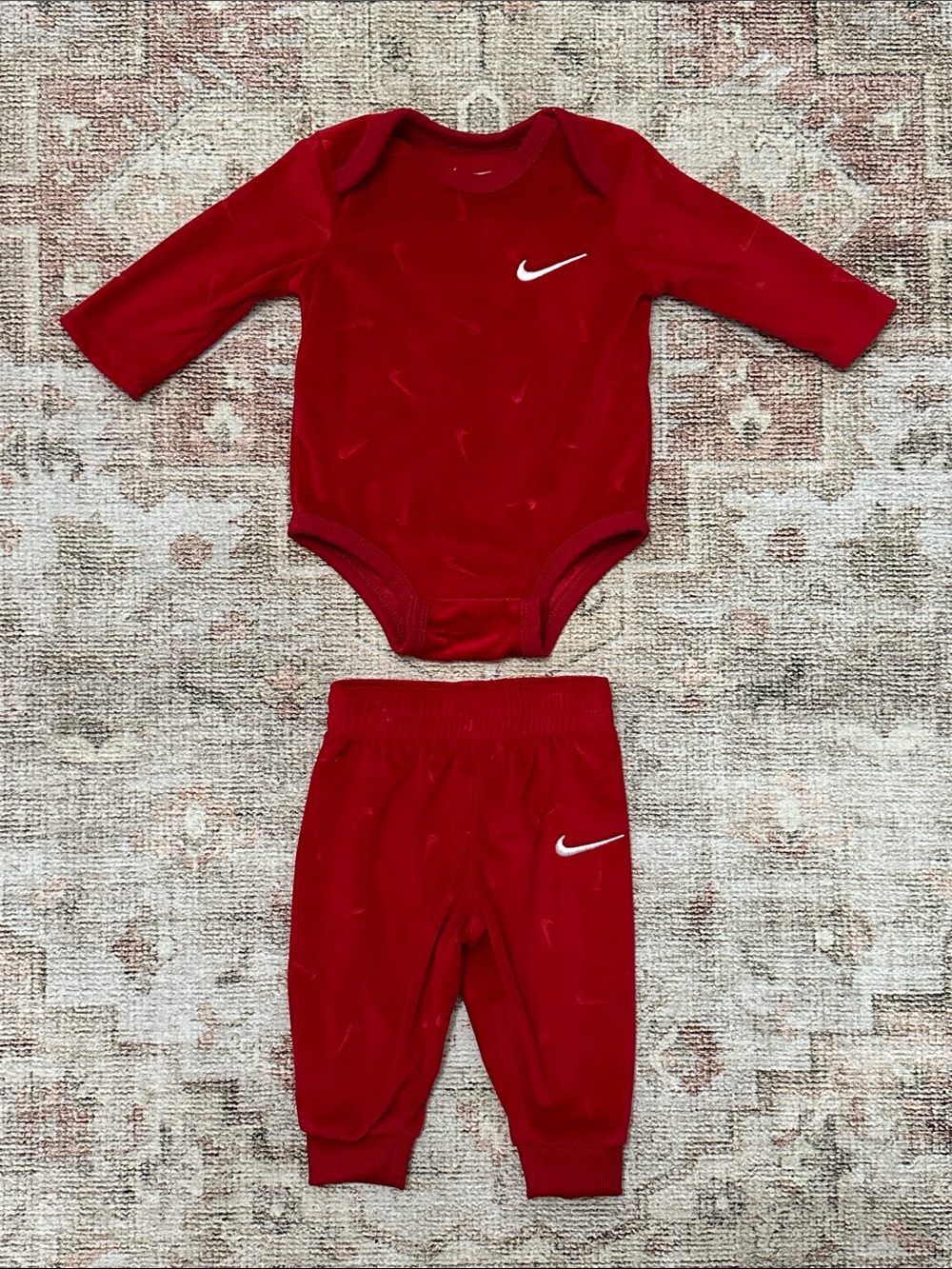 Baby 3 Month Red Nike Long Sleeve & Pant Outfit